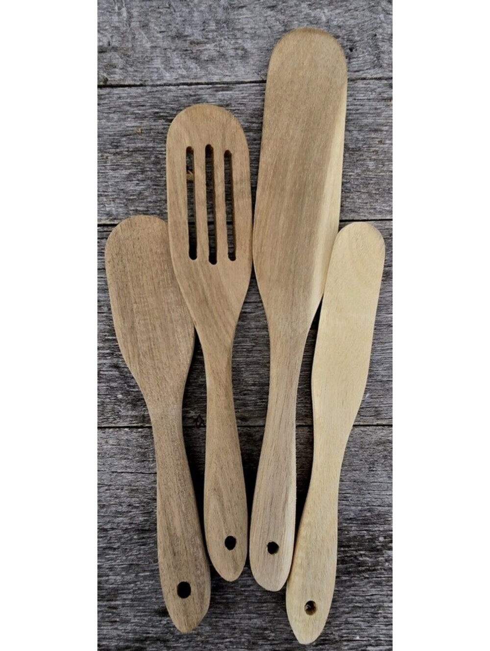 4 Wooden Spatula Spoons for Cooking Non Stick Kitchen Utensils Spatulas. Read